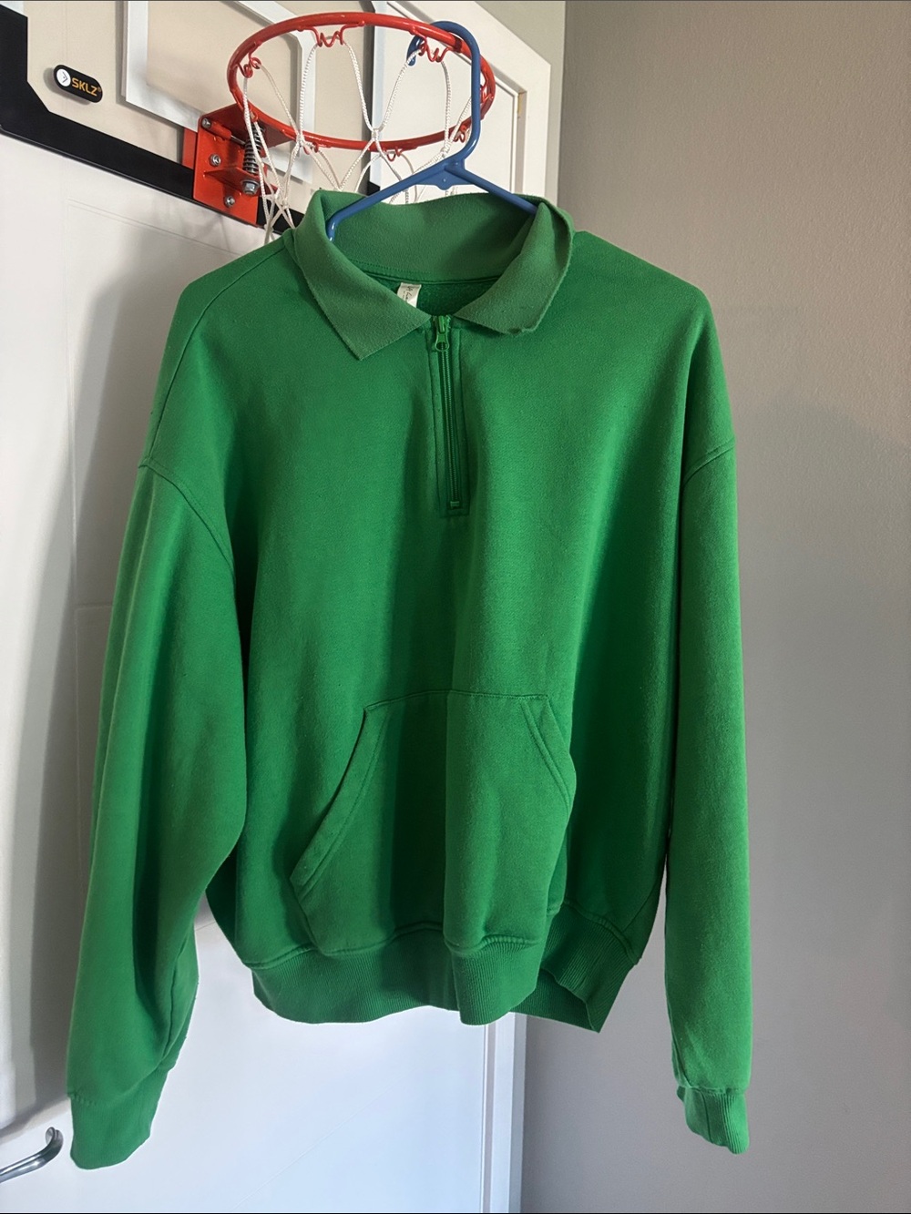 Women’s Green Half-Zip Pullover Sweater